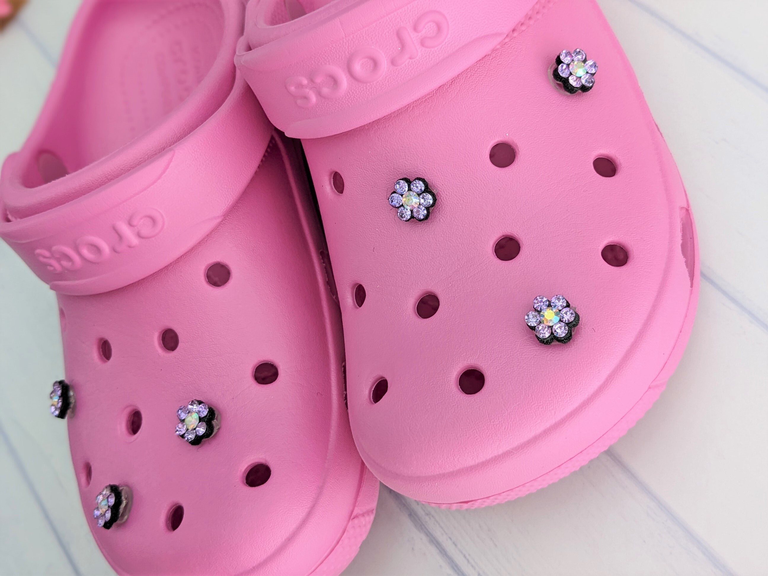 Light Purple Sparkly Crocs Charms Flower Shoe Charms Floral Etsy