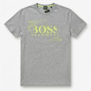 Hugo Boss T Shirt Mens Grey Neon Logo Tee New With Tags Designer Streetwear
