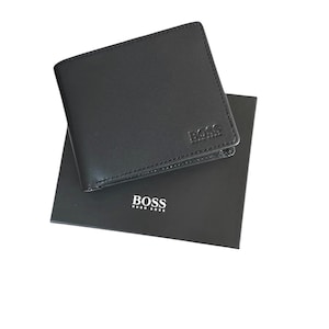 Hugo Boss Asolo Black Leather Bifold Wallet | Genuine Leather Card Holder (Original Box)