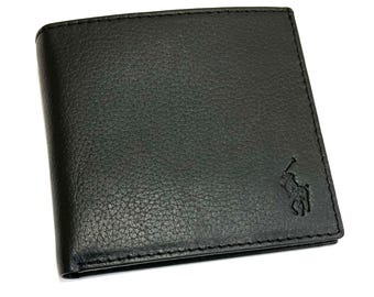 Polo Ralph Lauren Pebble Leather Coin Pocket Wallet Black - Etsy