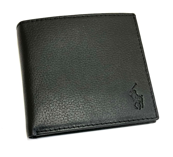 Polo Ralph Lauren Pebble Leather Coin Pocket Wallet Black - Etsy