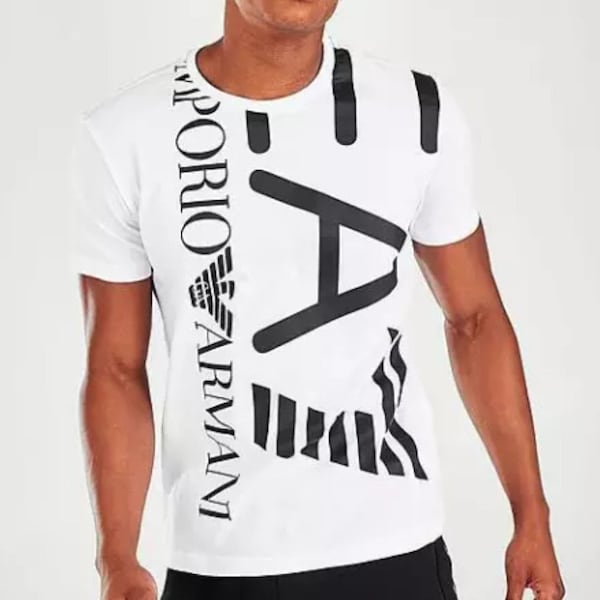 Armani Men's Large Logo Standard Fit T Shirt