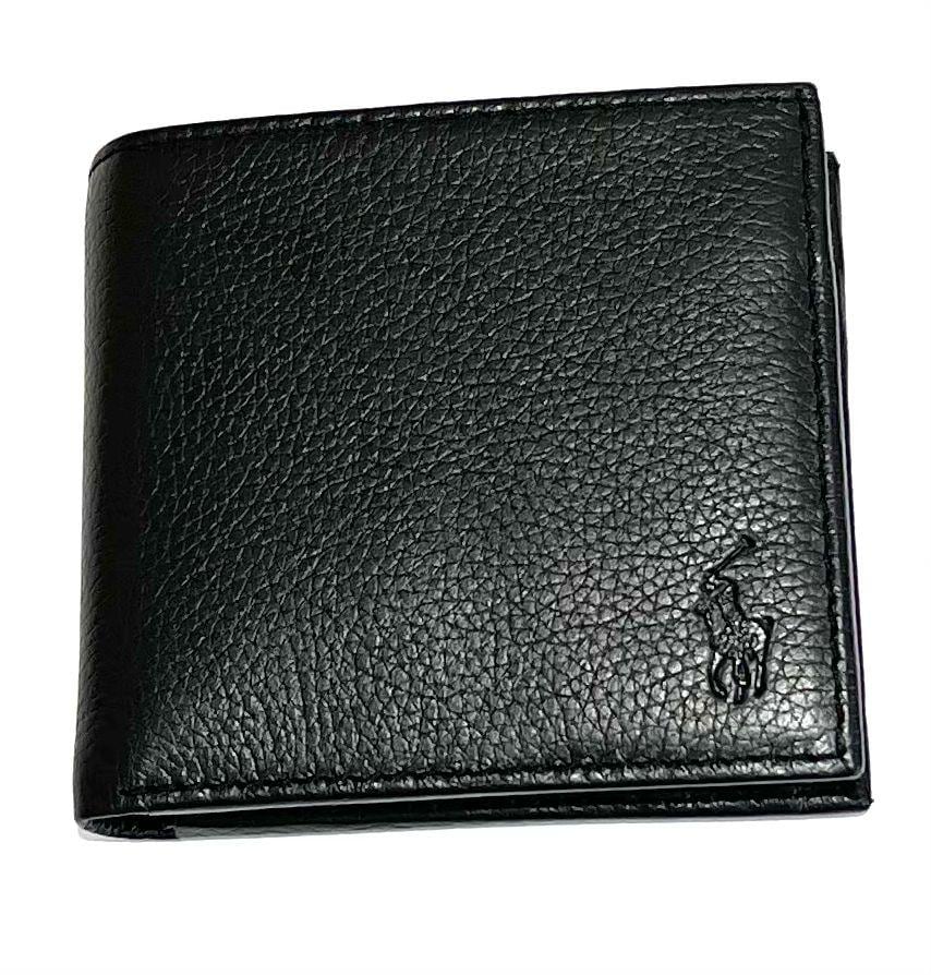 Polo Ralph Lauren Pebble Leather Coin Pocket Wallet Black - Etsy