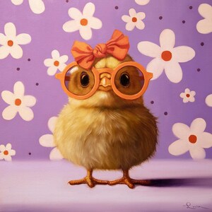 Bow Peep by Lucia Heffernan, Pomeranian Art, Whimsical Animal Wall Decor, Gift for  Dog Lover, Cartoon Art