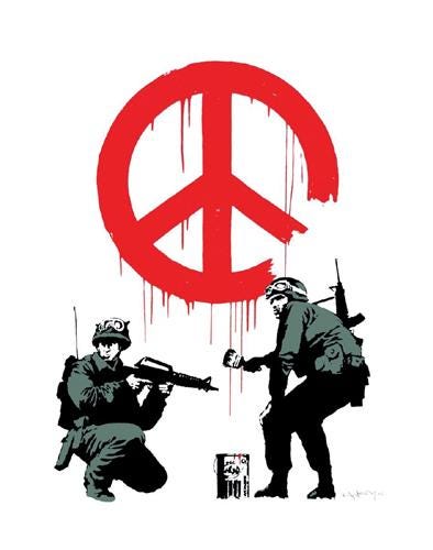 Peace Soldier by Banksy, Street Art Print, Inspired by Urban