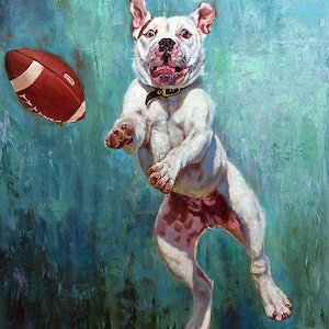 Hail Mary by Lucia Heffernan, Whimsical Dog Art, Cartoon Art, Dog Lover Art, Hilarious Art, Animal Art