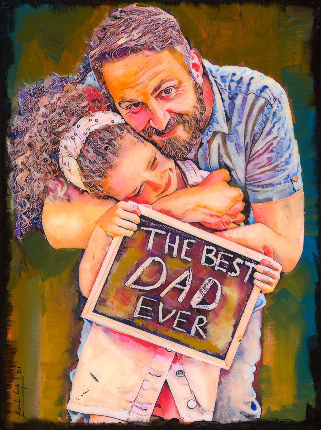 Best Dad Ever by Marta Carvajal, Abstract Art, Expressive Art, Abstract ...