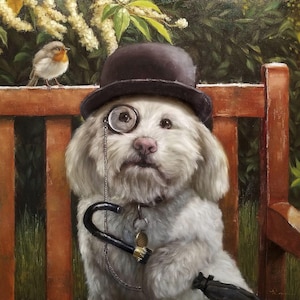 Alfie by Lucia Heffernan, Dog Art, Whimsical Animal Wall Decor, Gift for Dog Lover, Cartoon Art