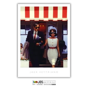 Lunchtime Lovers by Vettriano Jack, Vintage Print Nostalgic Poster Romantic Print Romantic Couple Painting Gift for Victorian Home Print