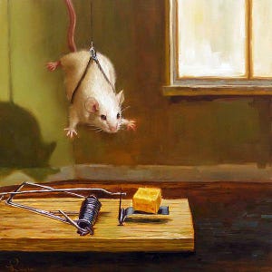 Mission Impossible by Lucia Heffernan, Mouse Art, Whimsical Animal Wall Decor, Gift for Mouse Lover, Cartoon Art