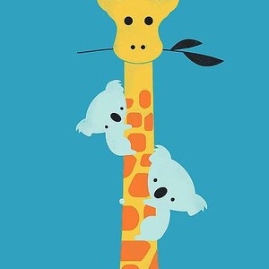 I’ll Be You’re Tree Fleck Jay, Cute Wall Art for Kids, Animal Art, Bedroom Art, Figurative Art, Room Decor Art, Giraffe Art