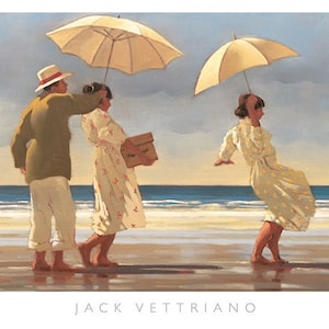 The Picnic Party II by Vettriano Jack, 1940s inspired Wall Decor, Retro Artwork, Stylish Home Decor Artwork, Conversation Piece Wall Art
