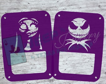 Juego de cubiertas para luces traseras de personajes de Nightmare Halloween Town / Cubiertas para luces traseras de Jeep espeluznantes