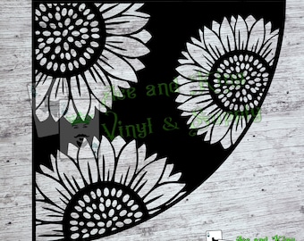 Sunflower Bleach Shirt Sleeve Stencil | Floral Bleach Design Template