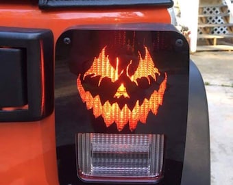 Scary Pumpkin Tail Light Covers, Set
