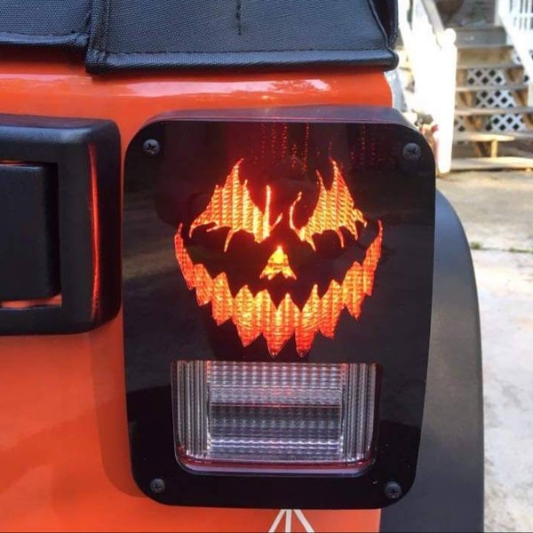 Scary Pumpkin Tail Light Covers, Set