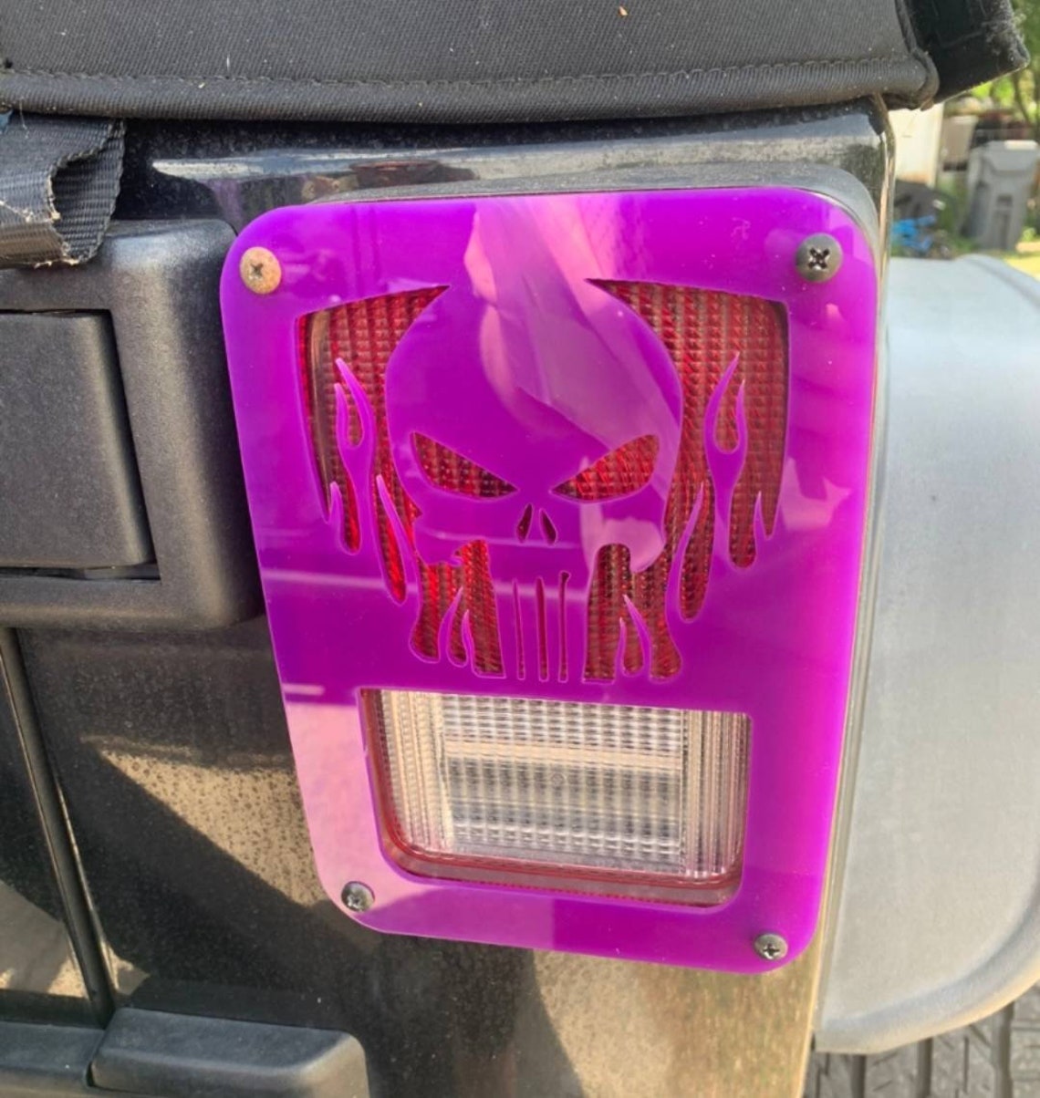 Punisher Flames Tail Light Covers Set Etsy