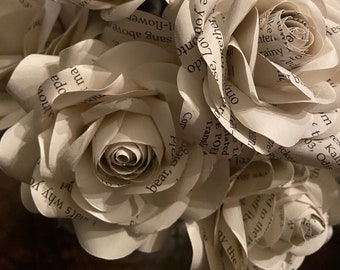 Book Paper Rose | Paper Flower | Classic Literature | Bouquet | Valentine's | Gift