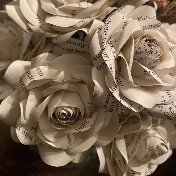 Book Paper Rose | Paper Flower | Upcycled Book Page Rose - A Timeless Blossom with a Literary Twist