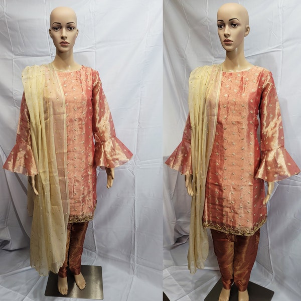 Pakistani Shalwar Kameez Designer Collection Masoori Fabric Zari Embroidery Work Ready to Wear EID Collection