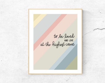 Adele Zitat Wall Print - To Be Loved - Fun and Flirty Script - Digital Download Print, Wand-Dekor
