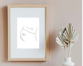 Engel Baby Schwangerschaft Verlust Poster - handgezeichnete Linie Kunst - 11 "x 14" - digitaler Download Druck, Wand-Dekor, Totgeburt