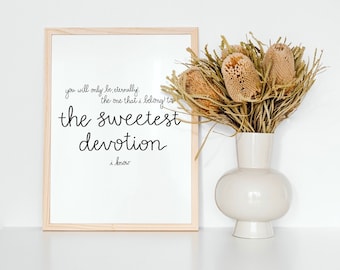 Adele Zitat Wandbild - Die süßeste Hingabe - Muttertagsgeschenk - Einfaches und Elegantes Skript - Digitaler Download Druck, Wanddekoration