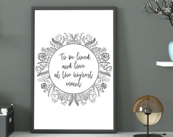 Adele Zitat Wall Print - Floral, Feminin, Simple Line Art - Digital Download Print, Wand Dekor