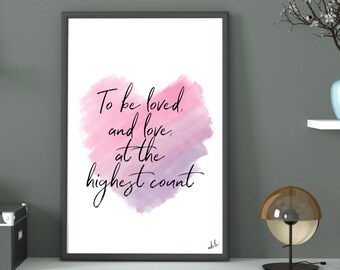 Adele Zitat Wall Print - To Be Loved - Valentinstag - Digital Download Print, Wand-Dekor