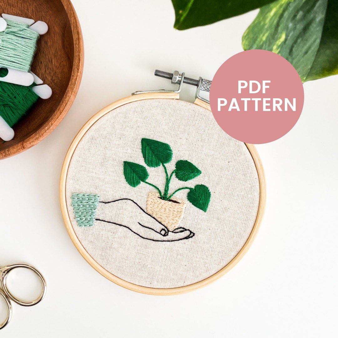 Hand Embroidery Pattern PDF - Have A Plant | Beginner Level Hand ...