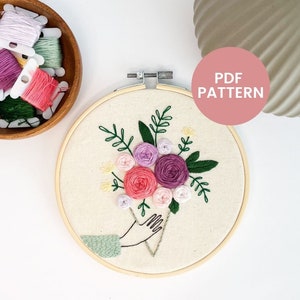 Roses Hand Embroidery Pattern: Beginner Floral Design (PDF)