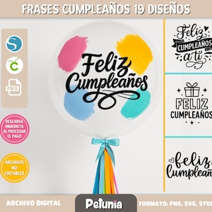 Happy 19th Birthday Quotes digital file in SVG, PNG, and STUDIO formats. Pack of 16 designs, plot files, vectors, vinyl cutting.