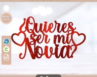 Voulez-vous être mon topper de gâteau Girlfriend, fichier numérique, fichier de coupe au format SVG, PNG et STUDIO, téléchargement instantané, amour, Saint-Valentin.