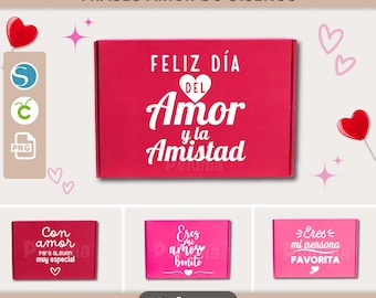 Valentine&#39;s Day love and friendship quotes, 30-design pack, digital file in SVG, PNG, and STUDIO formats. Stroke file, vinyl cut.