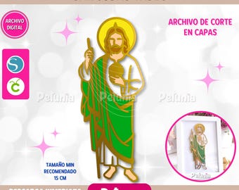 Saint Jude Thaddeus for layered cutting, digital file, vector, digital trace for cutting plotter, layered design, studio and SVG format