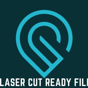 May include: A teal blue abstract logo with the text "LASER CUT READY FILE" below it.