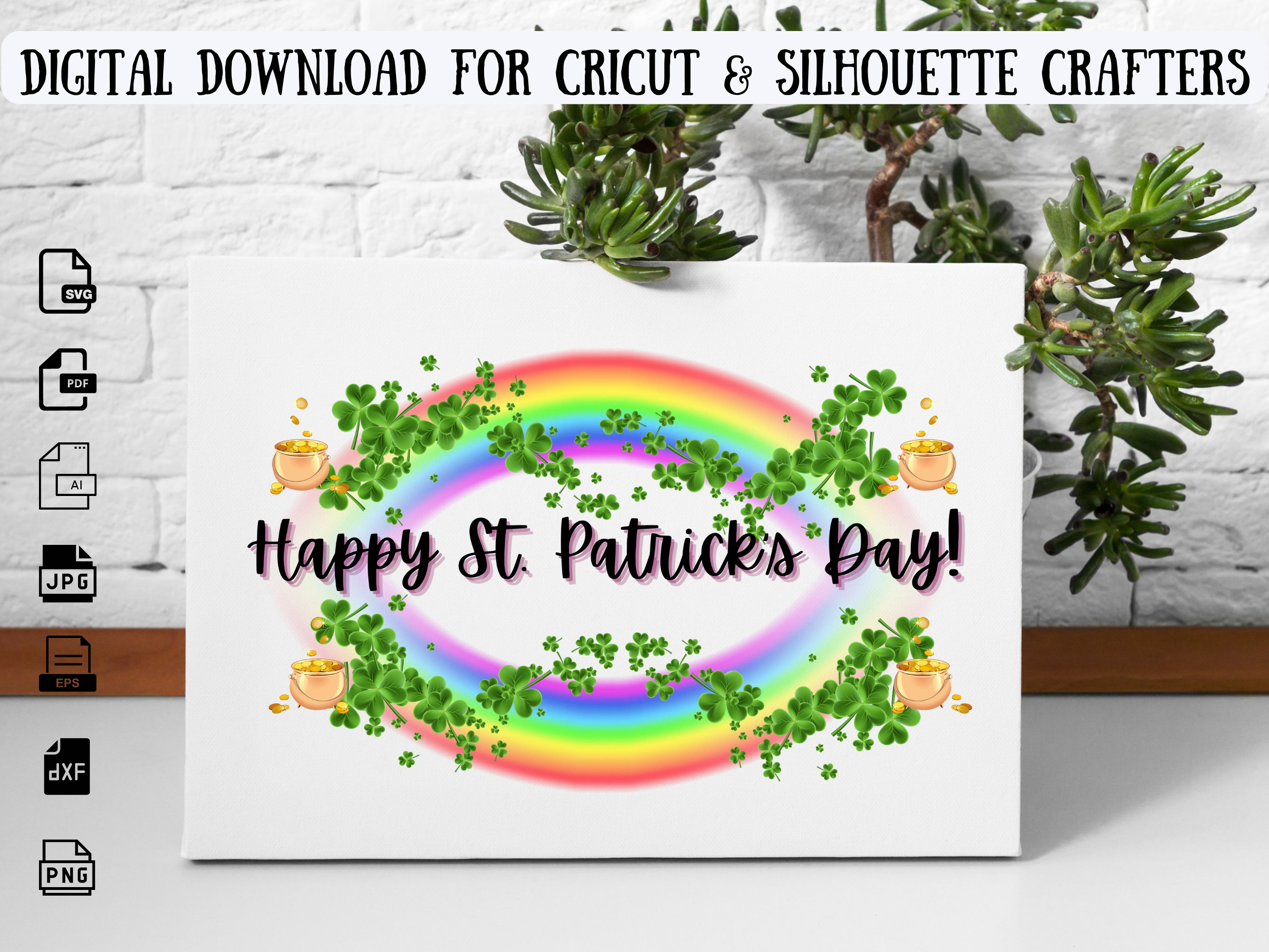 Shamrock Svg Four Leaf Clover Svg St Patricks Day Svg Lucky Charm Svg ...