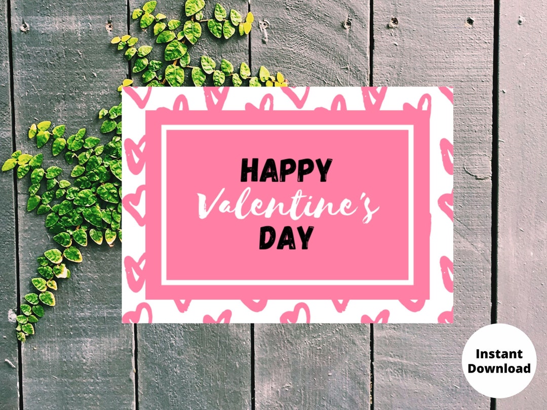 Happy Valentine's Day Wall Art, Valentine's Day Printable, Gifts for Couple, Gifts for Mom