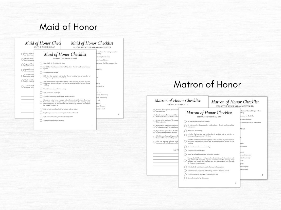 Matron maid Of Honor Duties Checklist Printable Wedding Etsy matron-maid-of-honor-duties-checklist-printable-wedding-etsy