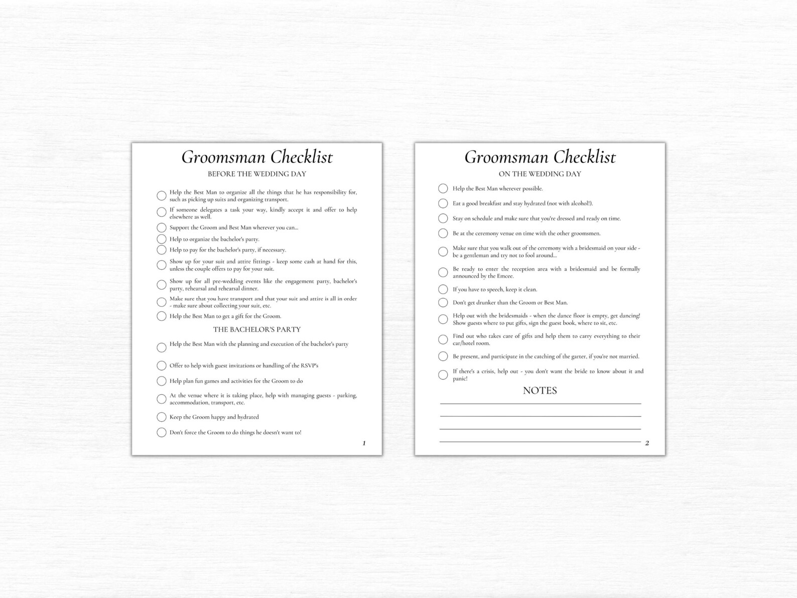 Groomsman Duties Checklist Printable Wedding Checklist - Etsy Israel