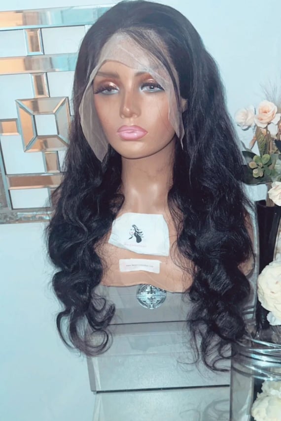28”inch Lace Front Wig Human Hair Brazilian Hair 13x4 180  display picture 1