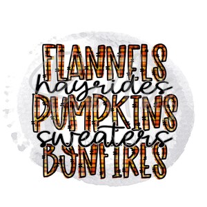 Flannel Hayrides Pumpkins Sweaters Bonfires PNG