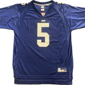 Vintage 90's New York Giants Football #5 Kerry Collins Blue