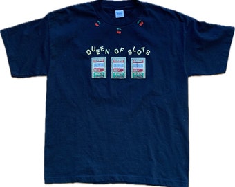 Vintage early 90’s NWOT Queen of Slots t-shirt