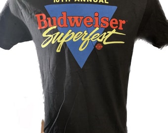 Vintage 90's Budweiser Superfest Beer White T Shirt Size L - Etsy
