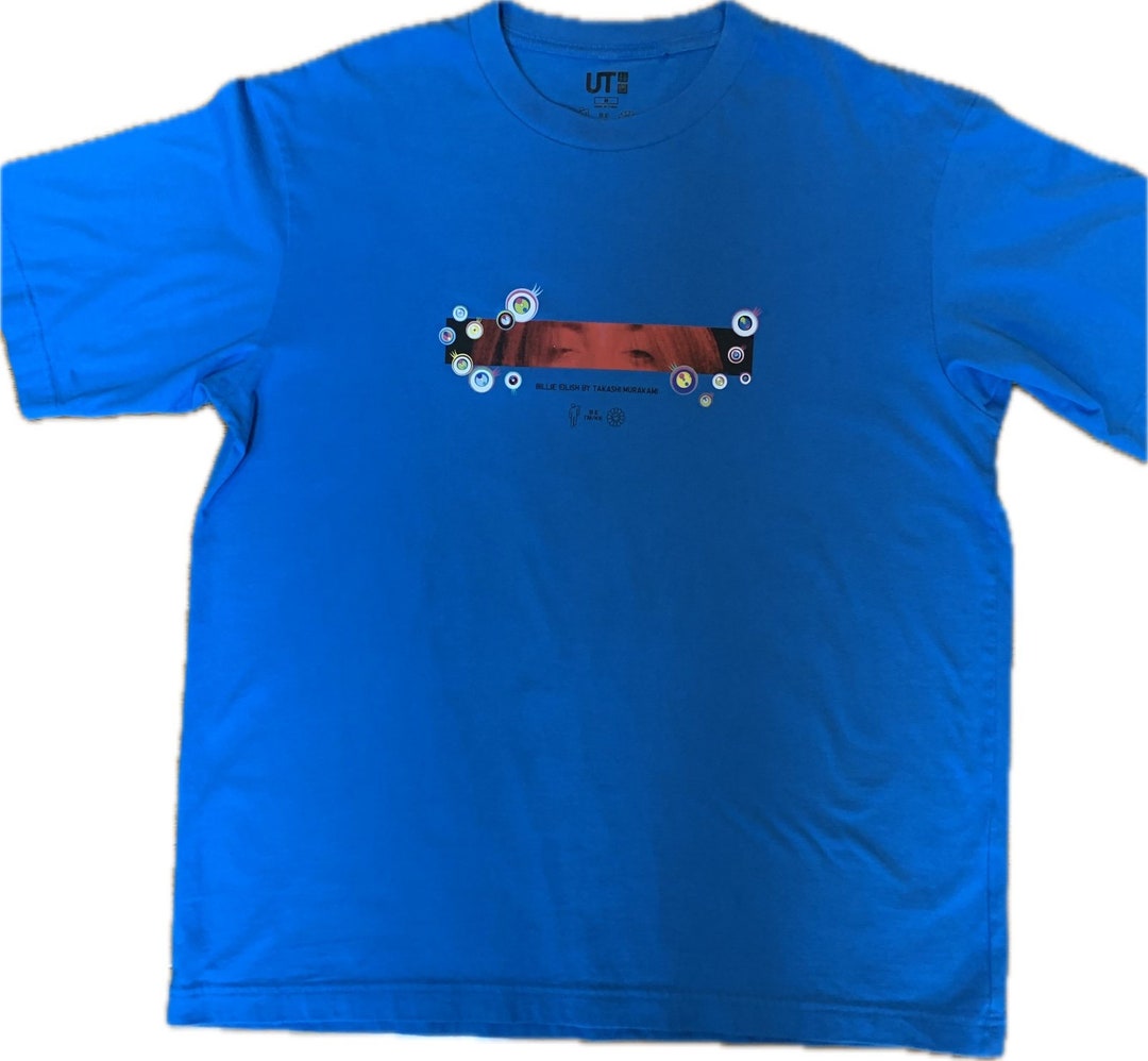 Billie Eilish POPUP ビリー 限定 Tシャツ BLUE 限定 Uniqlo UT Billie Eilish Takashi Murakami Blue Eyes T-shirt