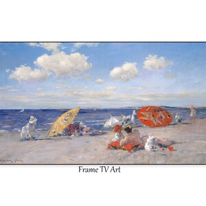 Seascape Portrait Samsung Frame TV | Coastal Painting Digital Download Cottage Decor