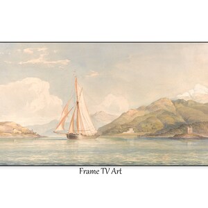 Samsung Frame TV Art, Instant Download, Sailboat, Ship Painting Ocean, Samsung TV Art, Frame TV Art Digital Download