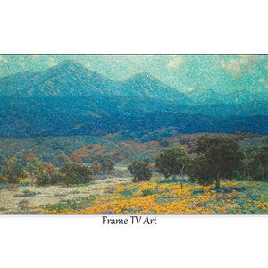 Samsung Frame TV Art, Mountain Valley Painting, Samsung Art Landscape, TV Frame Art, Digital Download Art