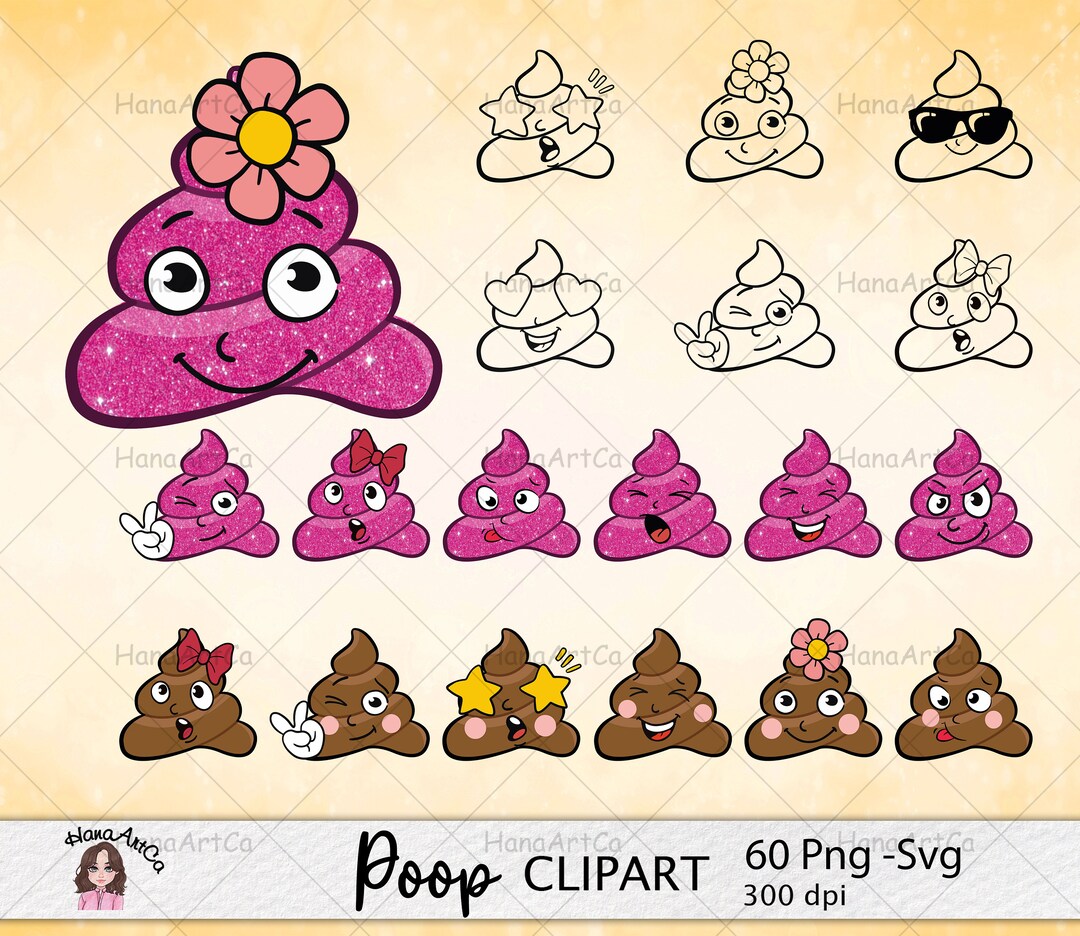 Poop Emoji Clipart, Funny Emoji, Kawaii Faces, Poop Emoji, Poops